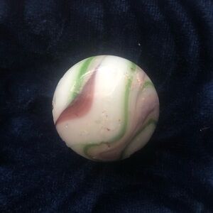 Large Veiligglas Opaque Vintage Marble Purple Green Swirl White Brown